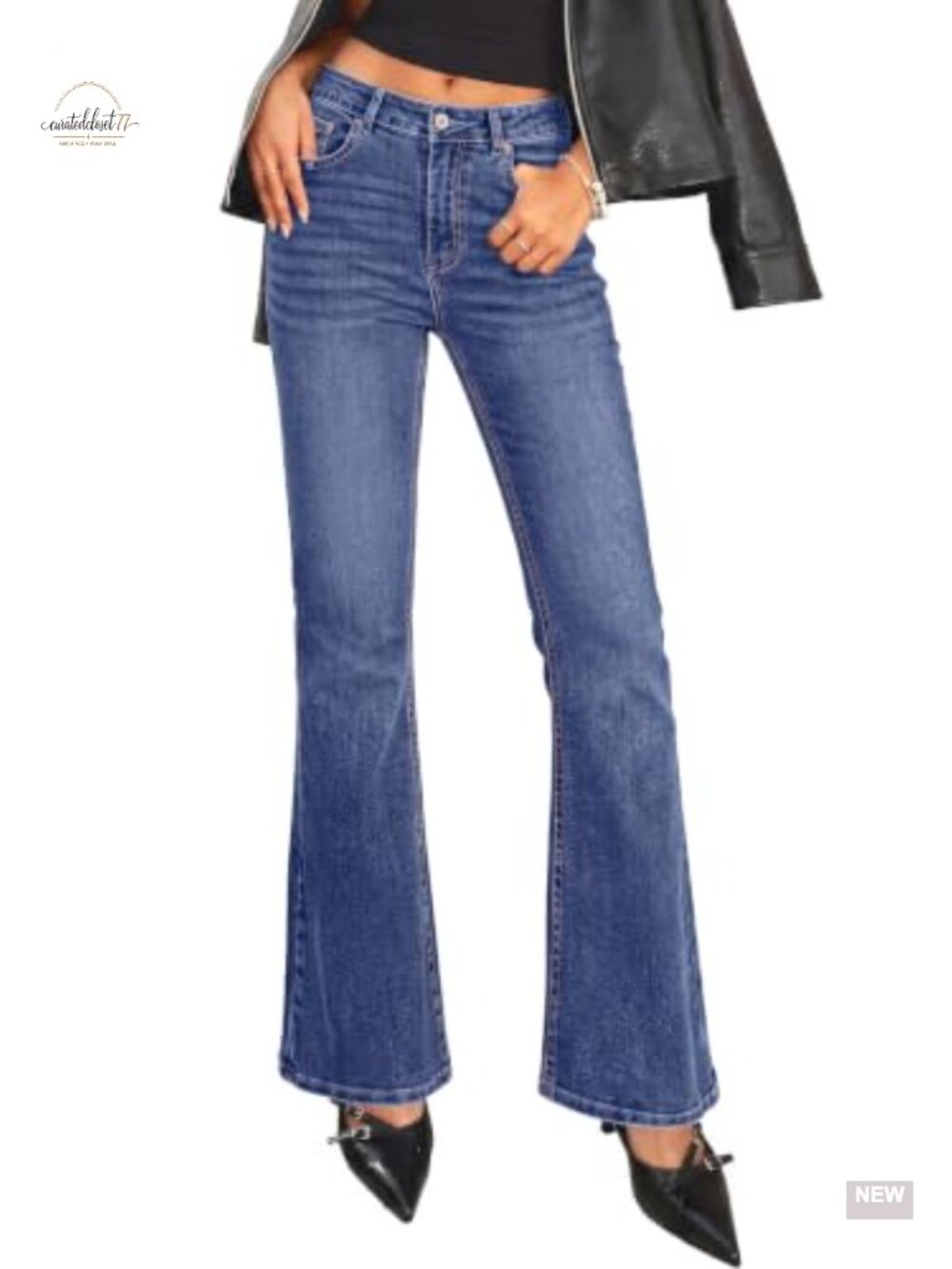 Women's High Waisted Bootcut Flare Wide Leg Stretchy Denim Jeans